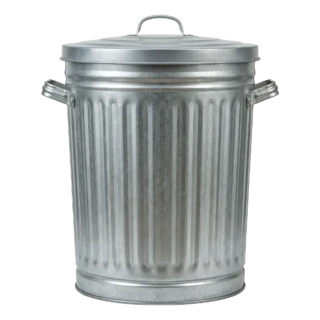 Galvanized Metal Garbage Can with Lid