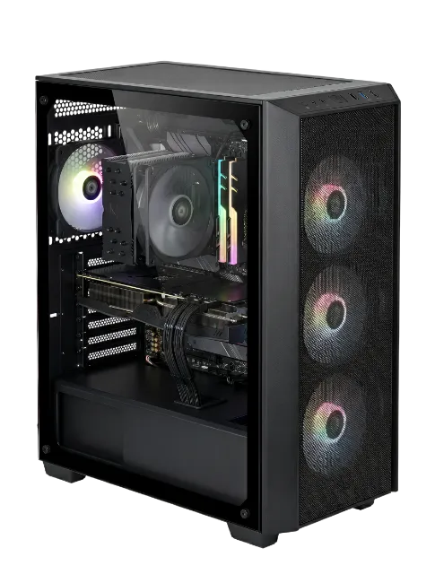 Gaming Desktop Computer Tower with RGB Fans
