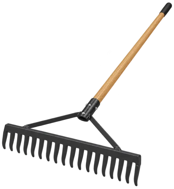 Garden Bow Rake with Wooden Handle