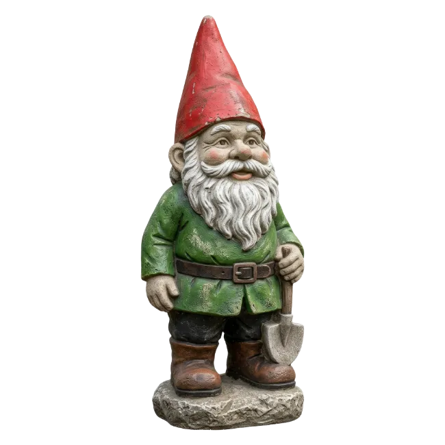 Garden Gnome Statue with Shovel