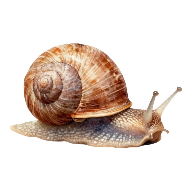 Garden Snail with Brown Shell