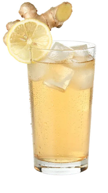Ginger Lemonade Drink with Ice Cubes