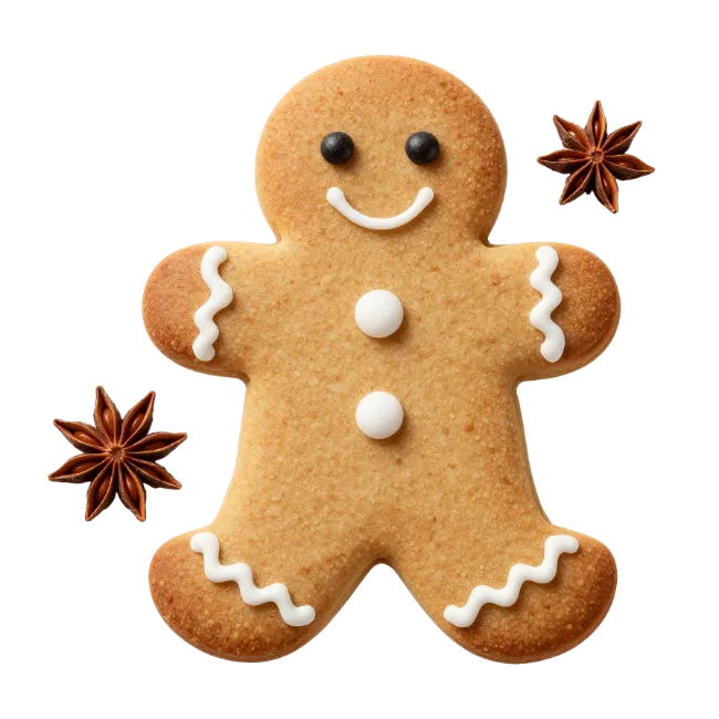 Gingerbread man cookie with star anise spices
