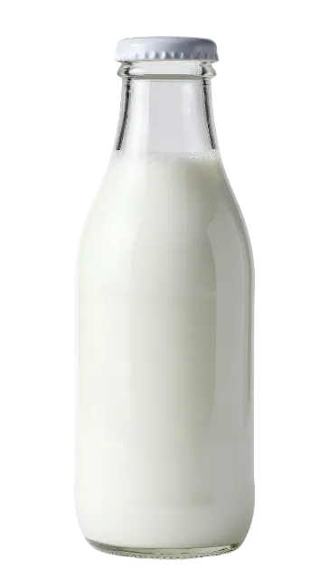 Glass Bottle Filled With Fresh Milk