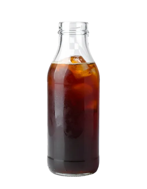 Glass bottle of cold brew iced coffee