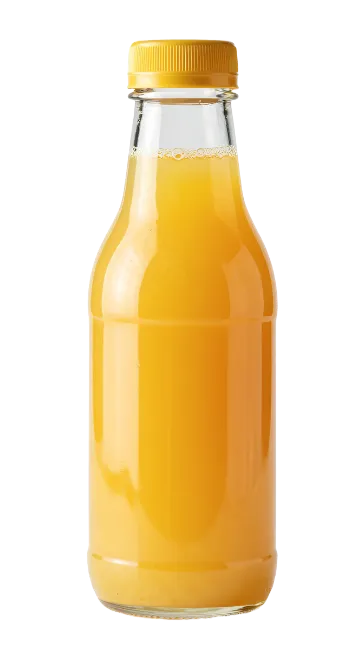 Glass Bottle of Orange Juice