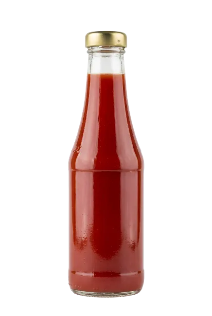 Glass Bottle of Red Tomato Ketchup