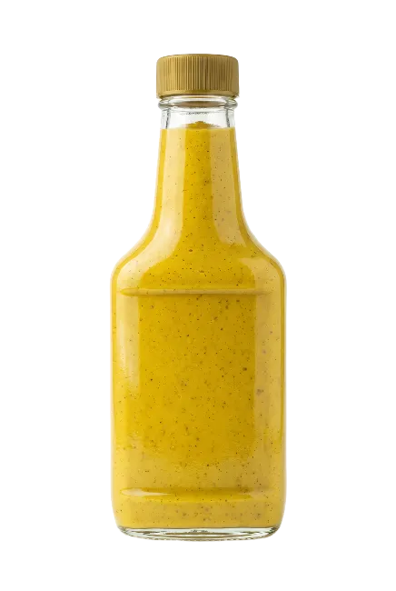 Glass Bottle of Yellow Mustard