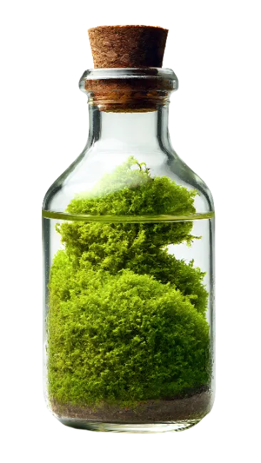 Glass Bottle Terrarium with Green Moss