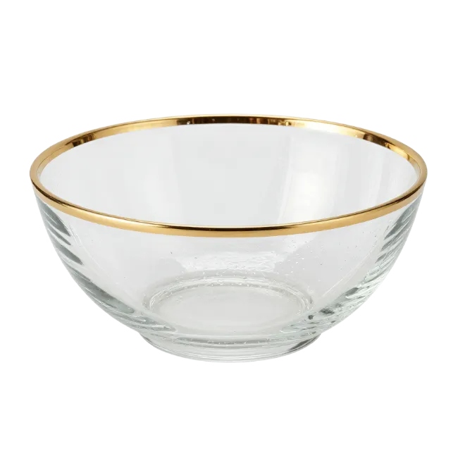 Glass Bowl with Gold Rim