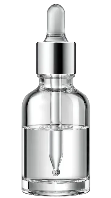 Glass cosmetic dropper bottle isolated
