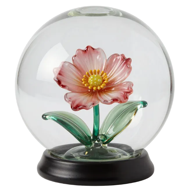 Glass Flower Paperweight