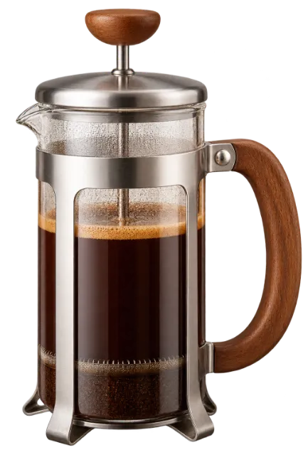 Glass French Press Coffee Maker with Wooden Handle