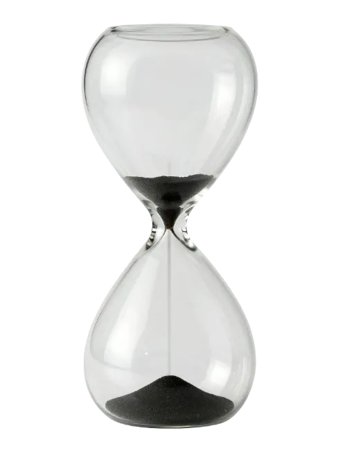 Glass Hourglass With Black Sand