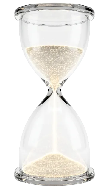 Glass Hourglass With Flowing Golden Sand