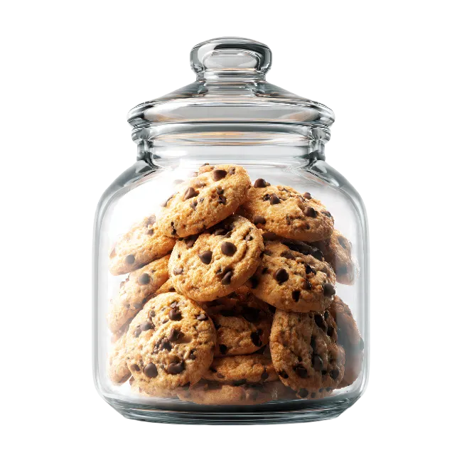 Glass Jar Filled With Chocolate Chip Cookies