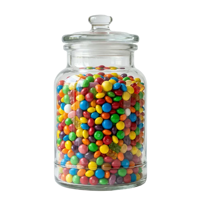 Glass Jar Filled With Colorful Candy