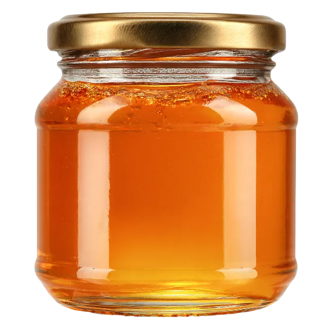 Glass Jar Filled with Golden Honey