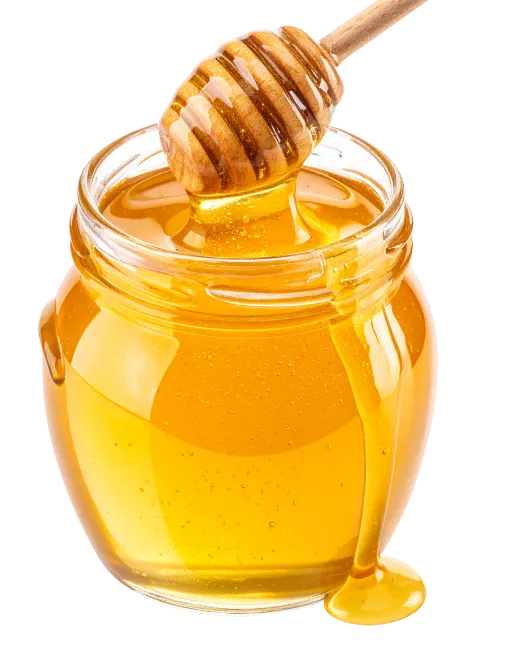 Glass Jar Filled with Golden Honey