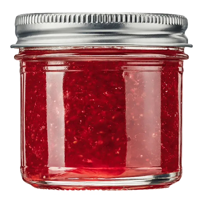 Glass Jar Filled With Red Berry Jam