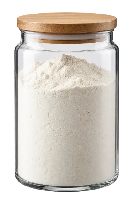 Glass Jar Filled With White Flour