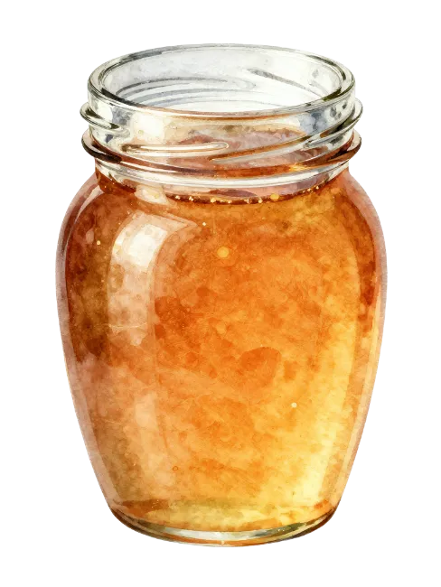 Glass Jar of Golden Honey