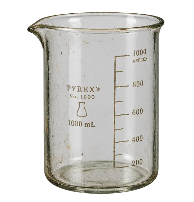 Glass Laboratory Beaker with Measurement Markings