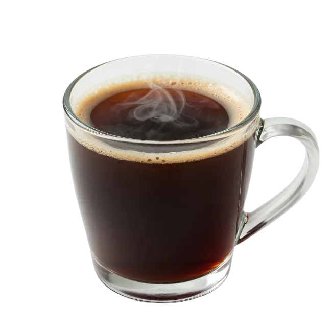 Glass Mug Filled With Hot Black Coffee