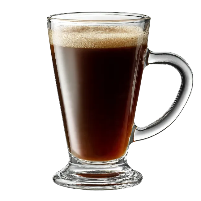 Glass Mug with Fresh Coffee