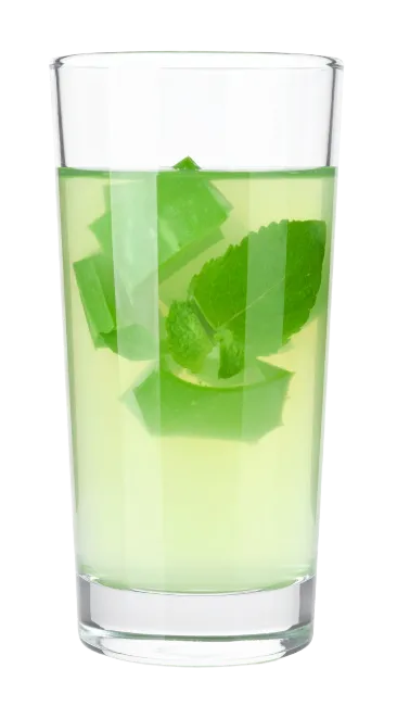 Glass of Aloe Vera Juice with Mint