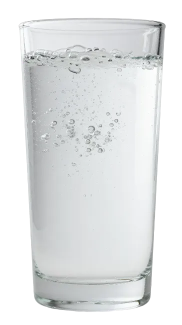 Glass of Carbonated Water with Bubbles