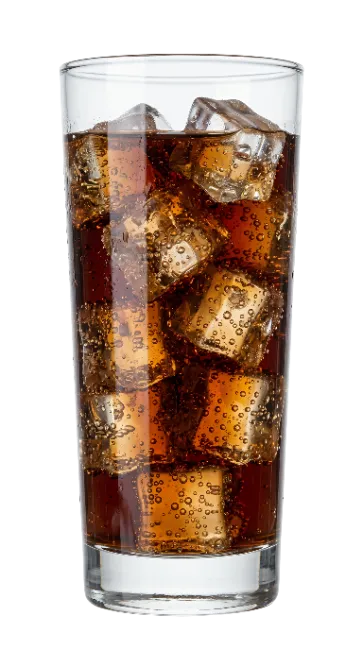 Glass of Cola with Ice Cubes