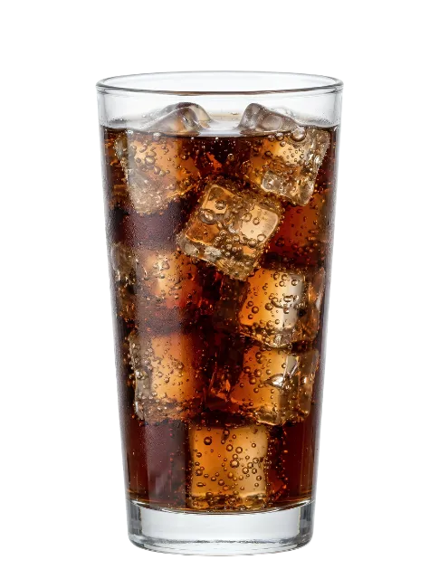 Glass of Cola with Ice Cubes