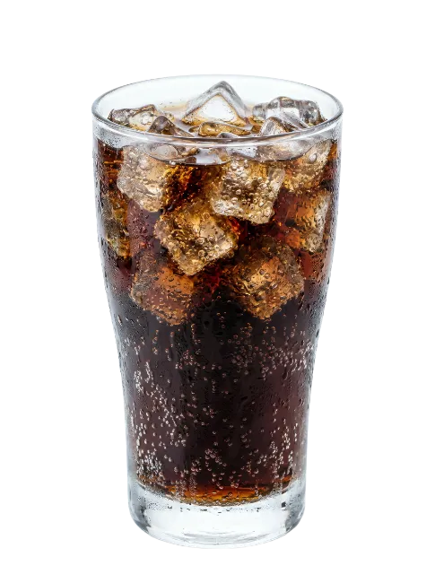 Glass of Cola with Ice Cubes