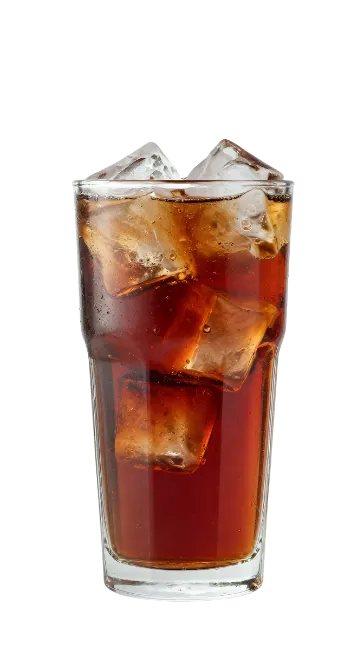 Glass of Cola with Ice Cubes