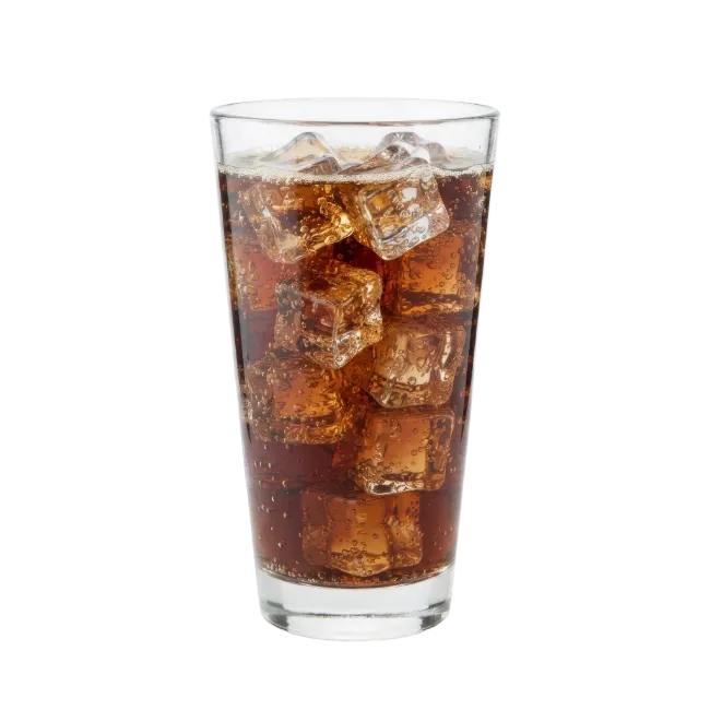 Glass of Cola with Ice Cubes