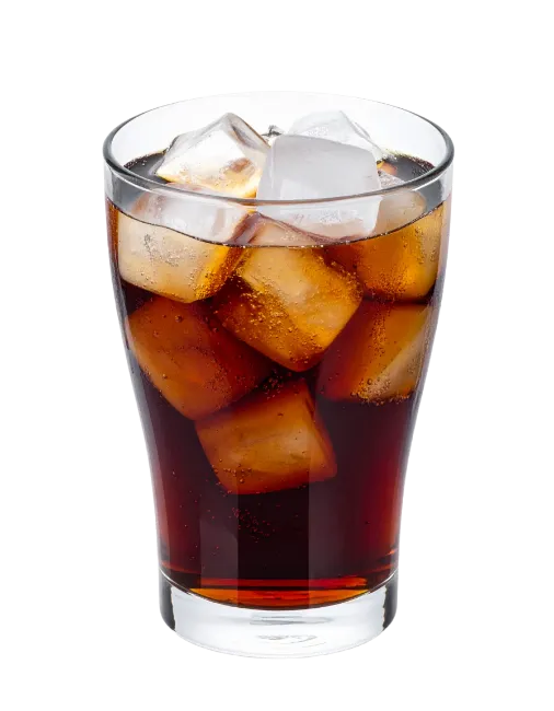 Glass of Cola with Ice Cubes