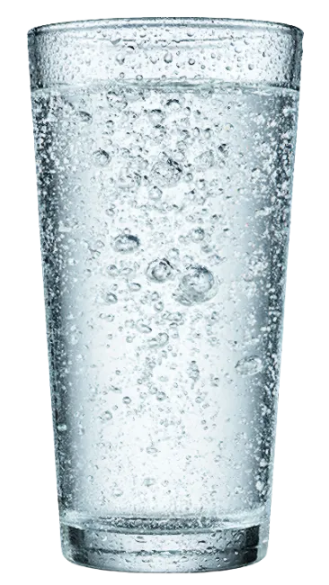 Glass of Cold Sparkling Water with Bubbles