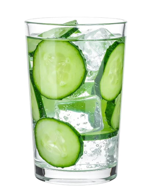 Glass of Cucumber Infused Water with Ice