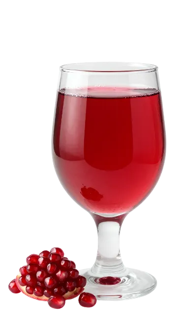 Glass of Red Pomegranate Juice with Fresh Arils