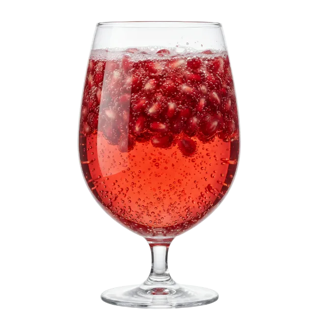 Glass of Red Pomegranate Juice with Seeds
