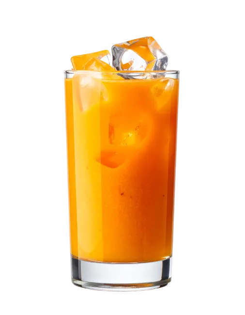 Glass of Thai Milk Tea with Ice Cubes
