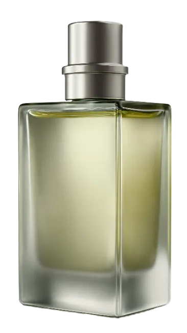 Glass Perfume Bottle with Silver Cap