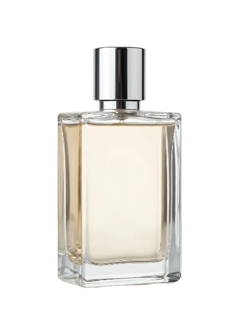 Glass Perfume Bottle with Silver Cap