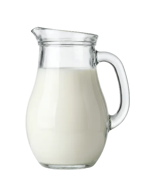 Glass Pitcher Filled with Fresh Milk