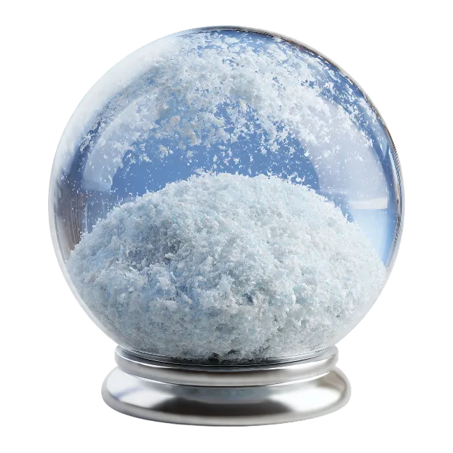 Glass Snow Globe with Synthetic Snow