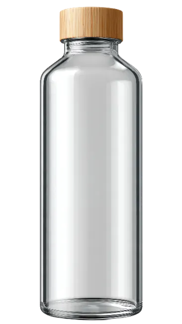 Glass Water Bottle With Wooden Cap