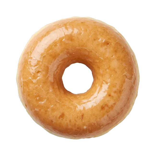 Glazed Donut Isolated on Black Background