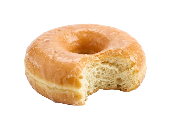 Glazed Donut with Bite Taken Out