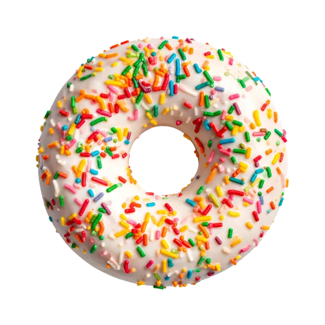 Glazed Donut with Colorful Sprinkles